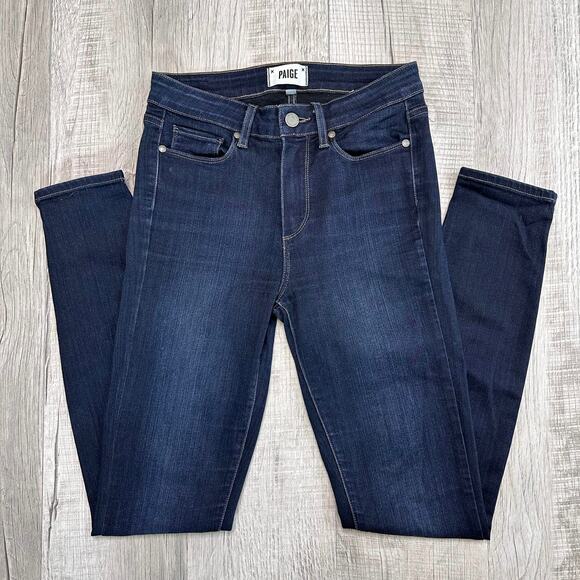 Paige Hoxton Ultra Skinny Jeans Women's 26 Blue Mid Rise Mona DNM521 Dark Wash - Picture 2 of 11